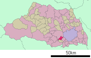 Lage Fujiminos in der Präfektur