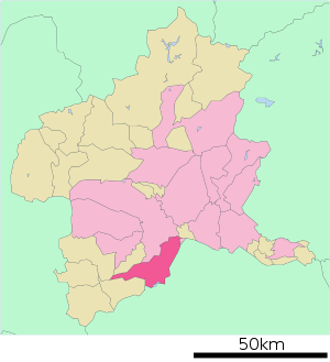 Lage Fujiokas in der Präfektur
