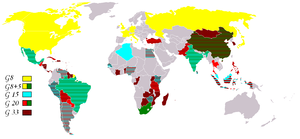 Weltkarte mit G-Ländern
