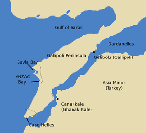 Karte der Dardanellen