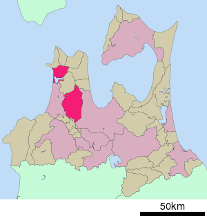 Lage Goshogawaras in der Präfektur