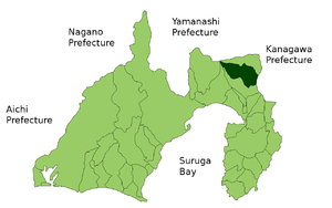 Lage Gotembas in der Präfektur
