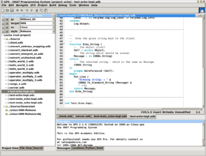 Bildschirmfoto des GNAT Programming Studio