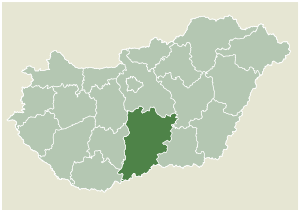 Lage des Komitats Komitat Bács-Kiskun  in Ungarn (anklickbare Karte)