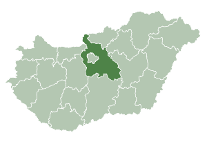 Lage des Komitats Komitat Pest  in Ungarn (anklickbare Karte)