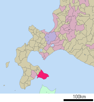Lage Hakodates in der Präfektur