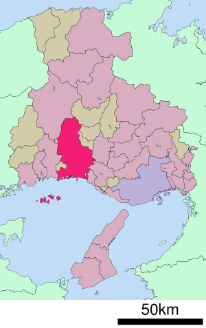 Lage Himejis in der Präfektur