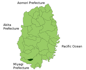 Lage Hiraizumis in der Präfektur