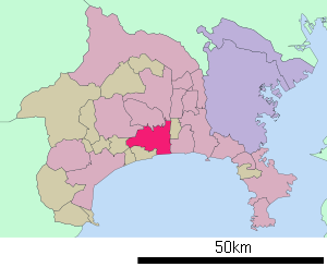 Lage Hiratsukas in der Präfektur