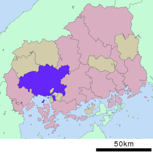 Lage Hiroshimas in der Präfektur