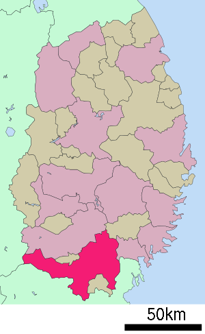 Lage Ichinosekis in der Präfektur