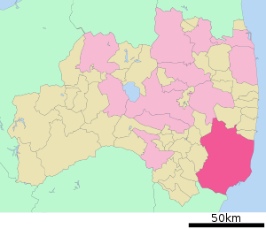 Lage Iwakis in der Präfektur