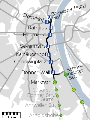 Strecke der Nord-Süd-Stadtbahn