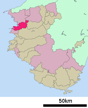 Lage Kainans in der Präfektur