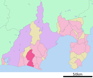 Lage Kakegawas in der Präfektur