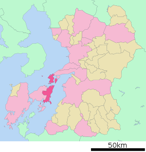 Lage Kami-Amakusas in der Präfektur
