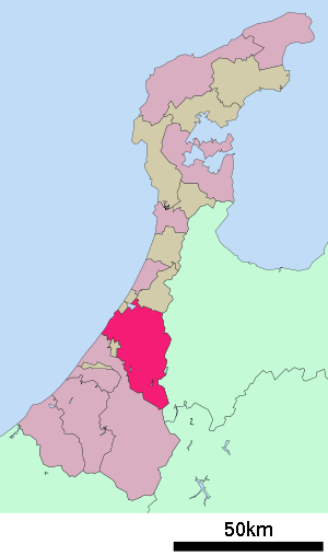 Lage Kanazawas in der Präfektur