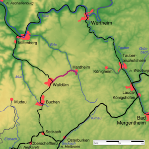 Strecke der Bahnstrecke Walldürn–Hardheim