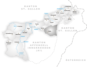 Karte der Gemeinde Gais, Ort der Schlacht