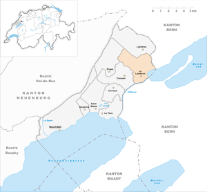 Karte von Le Landeron