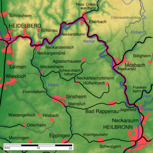 Strecke der Neckartalbahn