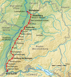 Strecke der Rheintalbahn