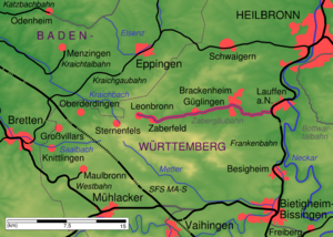 Strecke der Zabergäubahn