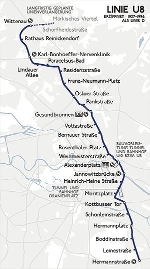 Strecke der U-Bahnlinie 8 (Berlin)
