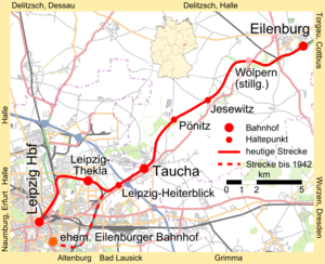 Strecke der Bahnstrecke Leipzig–Eilenburg