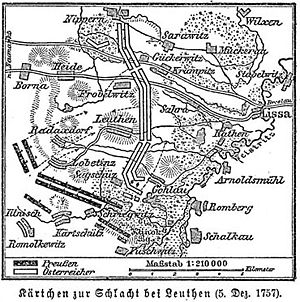 Karte zur Schlacht von Leuthen