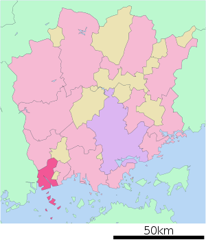 Lage Kasaokas in der Präfektur