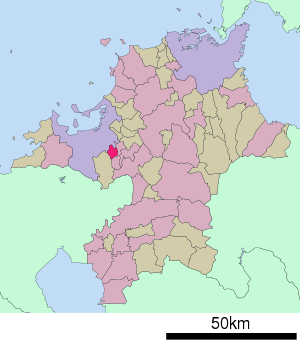 Lage Kasugas in der Präfektur