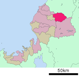 Lage Katsuyamas in der Präfektur