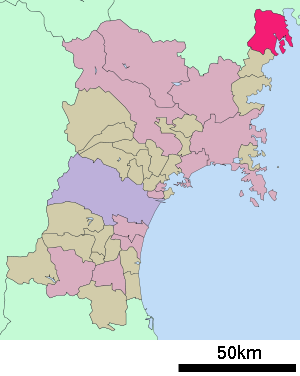 Lage Kesennumas in der Präfektur