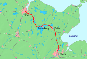 Strecke der Bahnstrecke Kiel–Lübeck