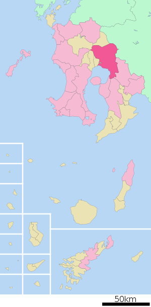 Lage Kirishimas in der Präfektur