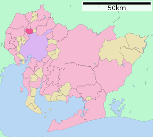 Lage Kitanagoyas in der Präfektur