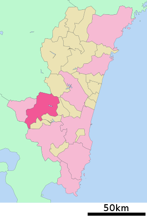 Lage Kobayashis in der Präfektur