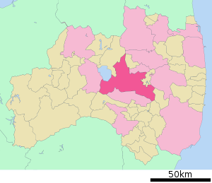 Lage Kōriyamas in der Präfektur