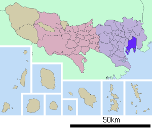 Lage Kōtōs in der Präfektur