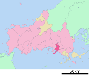 Lage Kudamatsus in der Präfektur