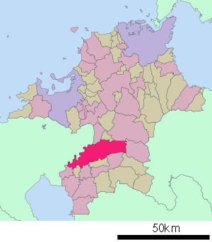 Lage Kurumes in der Präfektur