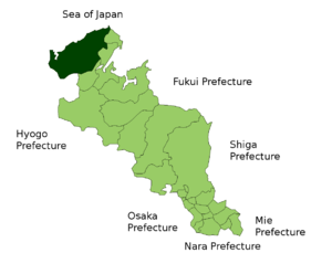 Lage Kyōtangos in der Präfektur