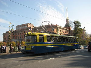 Museumstriebwagen LM-57 Nr.5148 in Sankt-Petersburg