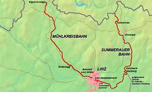 Strecke der Mühlkreisbahn