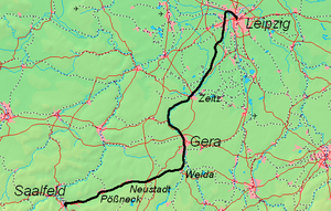 Strecke der Bahnstrecke Leipzig–Gera–Saalfeld