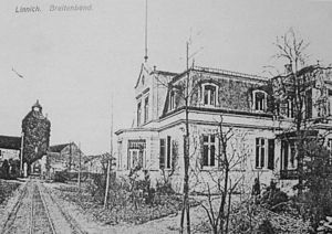 Breitenbend um 1900, Villa rechts, Gut im Hintergrund