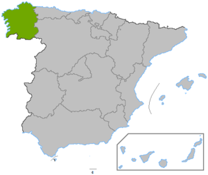 Lage Galiciens in Spanien