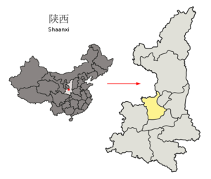 Location of Xianyang Prefecture within Shaanxi (China).png