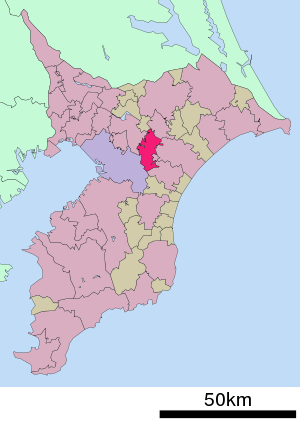 Lage Yachimatas in der Präfektur